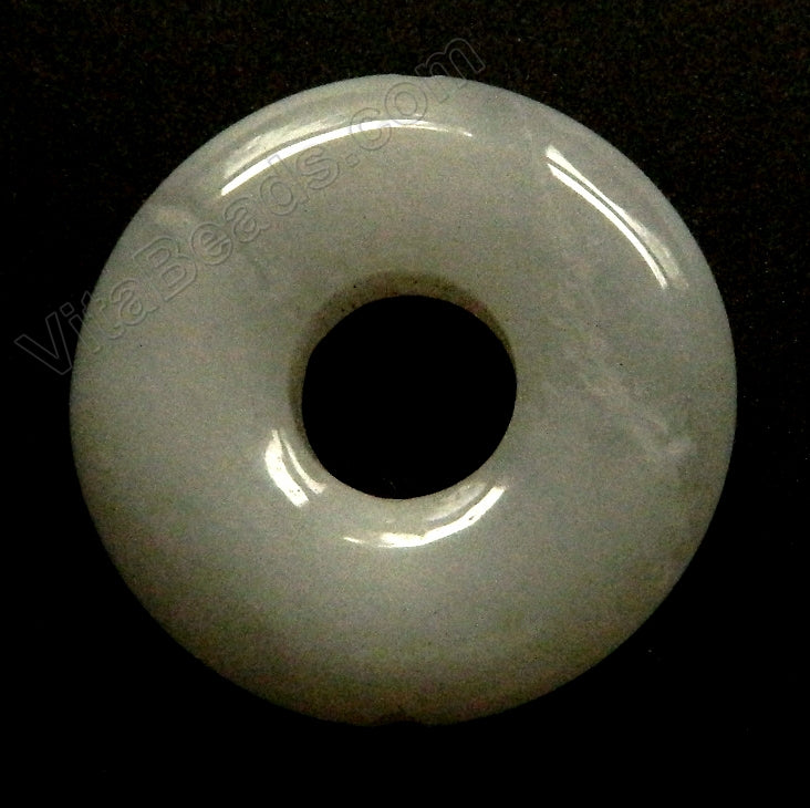 Smooth Pendant - Donut White Jade