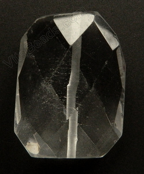 Faceted Nugget Pendant - Clear Crystal Qtz