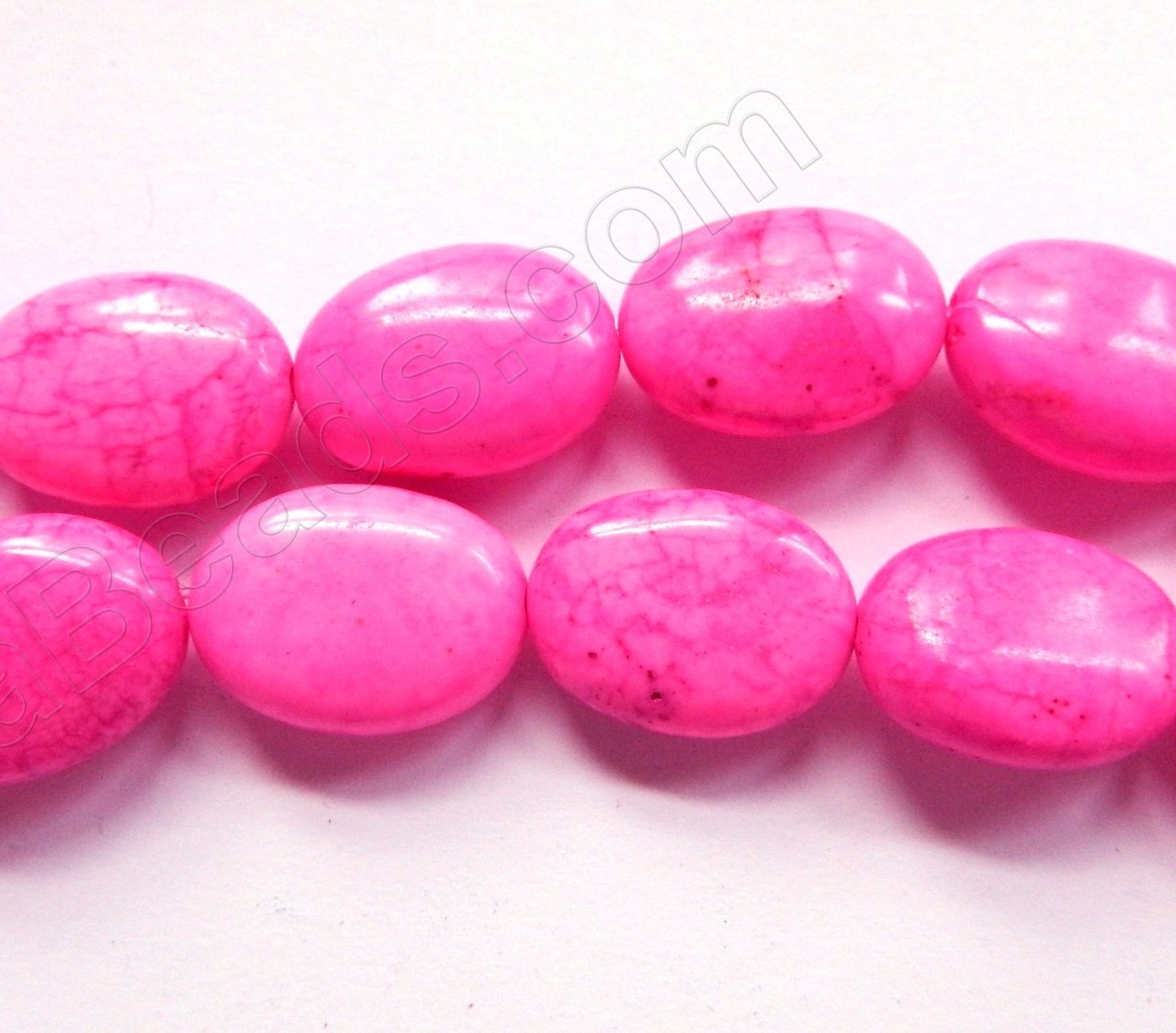 Hot Pink Turquoise  -  Puff Ovals  16"