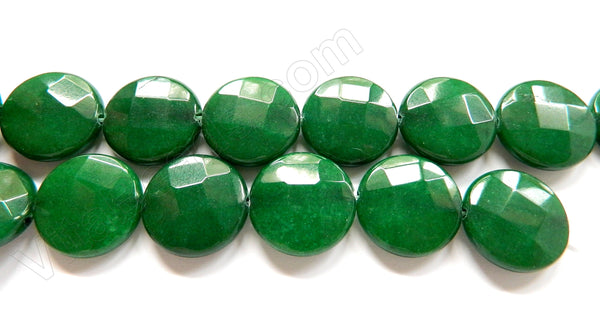Bright Green Jade  -  Faceted Coin  16"