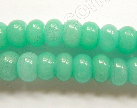 Amazonite Green Jade  -  Smooth Rondels  16"     6 x 10 mm
