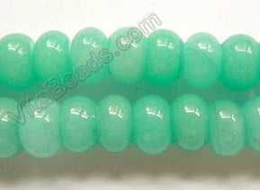 Amazonite Green Jade  -  Smooth Rondels  16"     6 x 10 mm