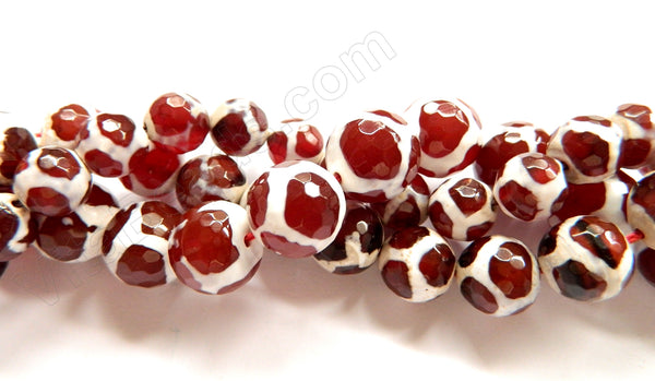 DZi Agate Red Leopard  -  Faceted Round