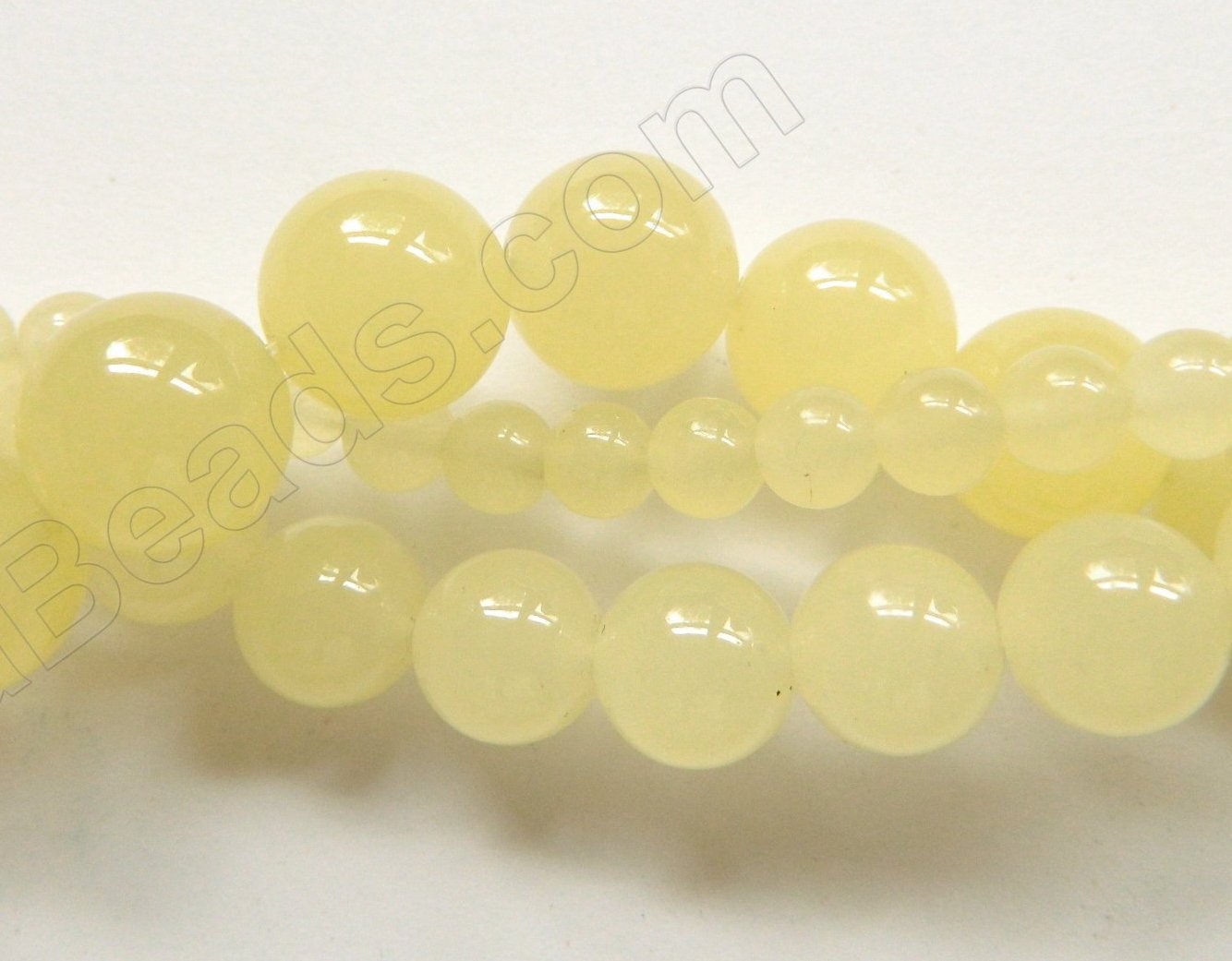 Light Honey Malay Jade  -  Smooth Round  16"