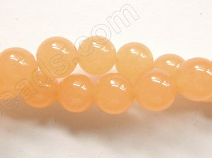 Light Orange Jade  -  Smooth Round  16"     10 mm