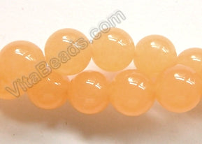 Light Orange Jade  -  Smooth Round  16"     10 mm