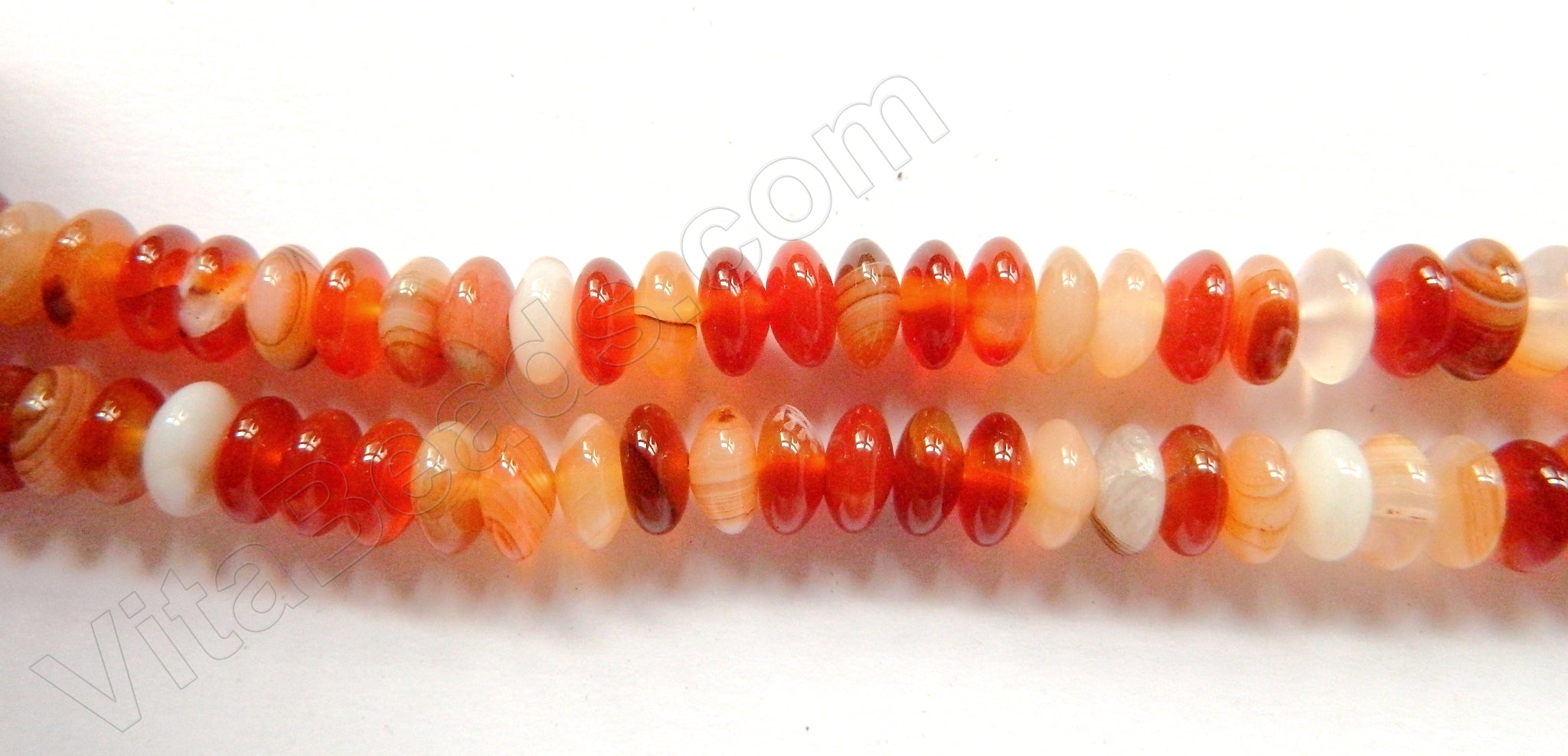 Natural Carnelian  -  8mm Smooth Rondel  16"