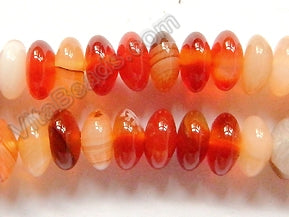 Natural Carnelian  -  8mm Smooth Rondel  16"