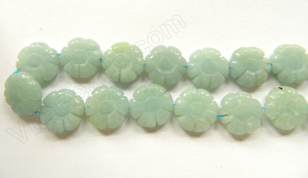 Amazonite AA  -  Carved Daisy Flower  16"