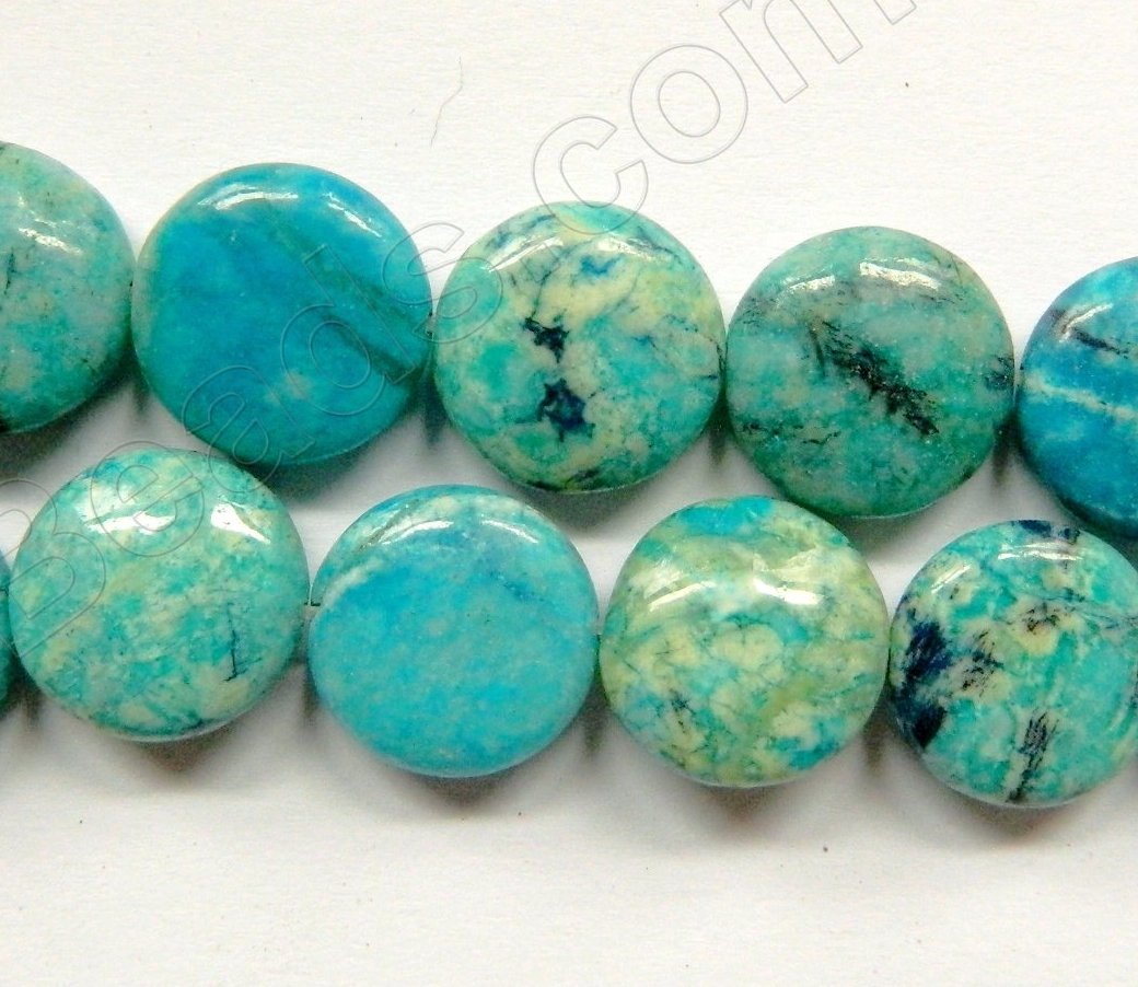 Blue Grass Jasper  -  Puff Coins  16"