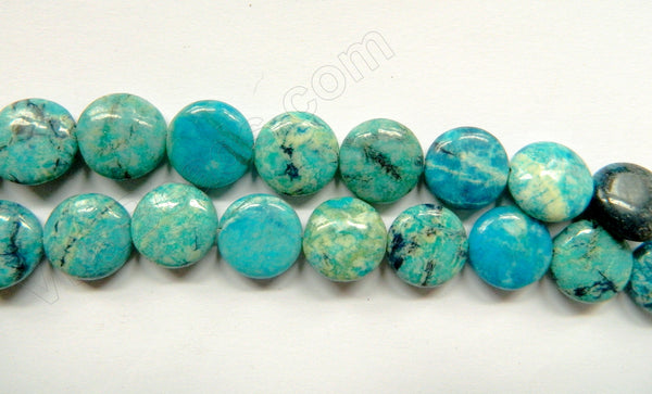 Blue Grass Jasper  -  Puff Coins  16"