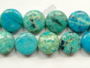 Blue Grass Jasper  -  Puff Coins  16"