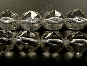 Crystal Natural AAA  -  Hand Star Cut Faceted Beads  16"