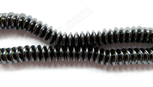 Hematite  -  Button, Smooth Rondel 16"     3 x 10 mm