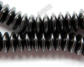 Hematite  -  Button, Smooth Rondel 16"     3 x 10 mm