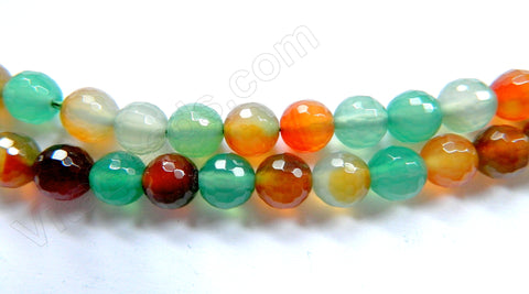Red Green Agate  -  Faceted Round  16"