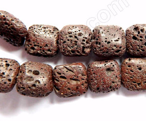 Brown Lava Stone  -  Puff Squares  16"