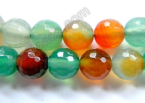 Red Green Agate  -  Faceted Round  16"