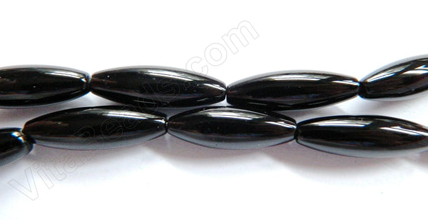 Black Onyx  -  Smooth Long Rice  16"