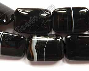 Black Sardonix Agate AA  -  Big Thick Puff Rectangles  16"