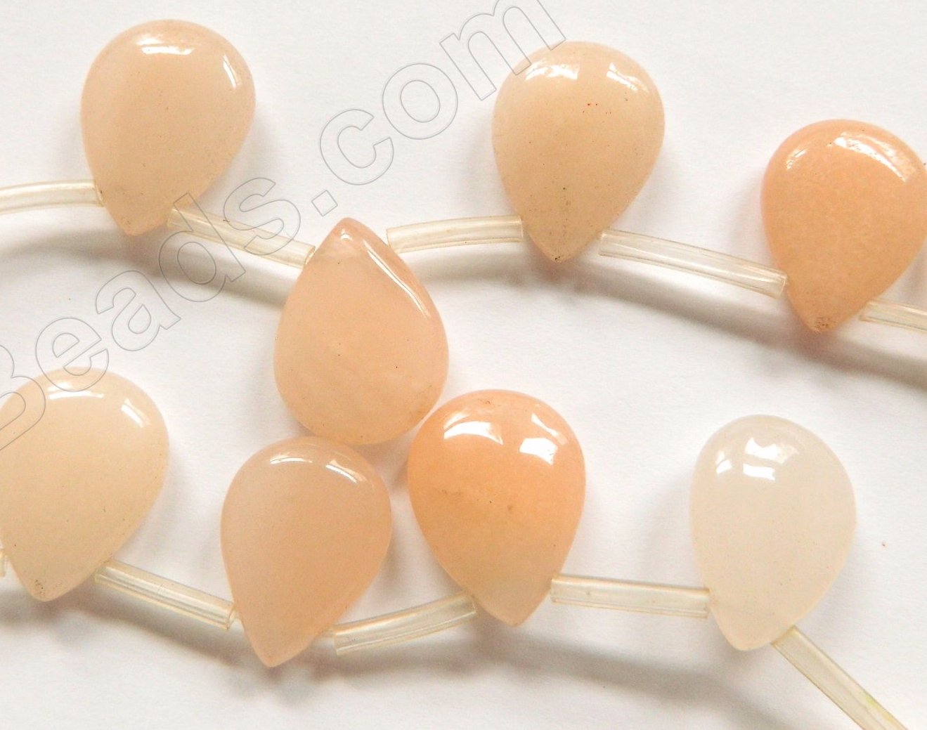 Light Peach Jade  -  Smooth Flat Briolette 16"