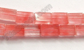 Cherry Quartz  -  Brick  16"    6 x 9 x 4 mm