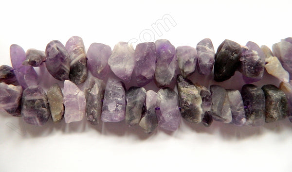 Rough Sage Amethyst  -  Tooth Nuggets  16"    20 x 10 mm