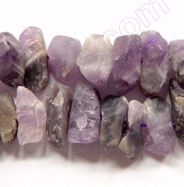 Rough Sage Amethyst  -  Tooth Nuggets  16"    20 x 10 mm