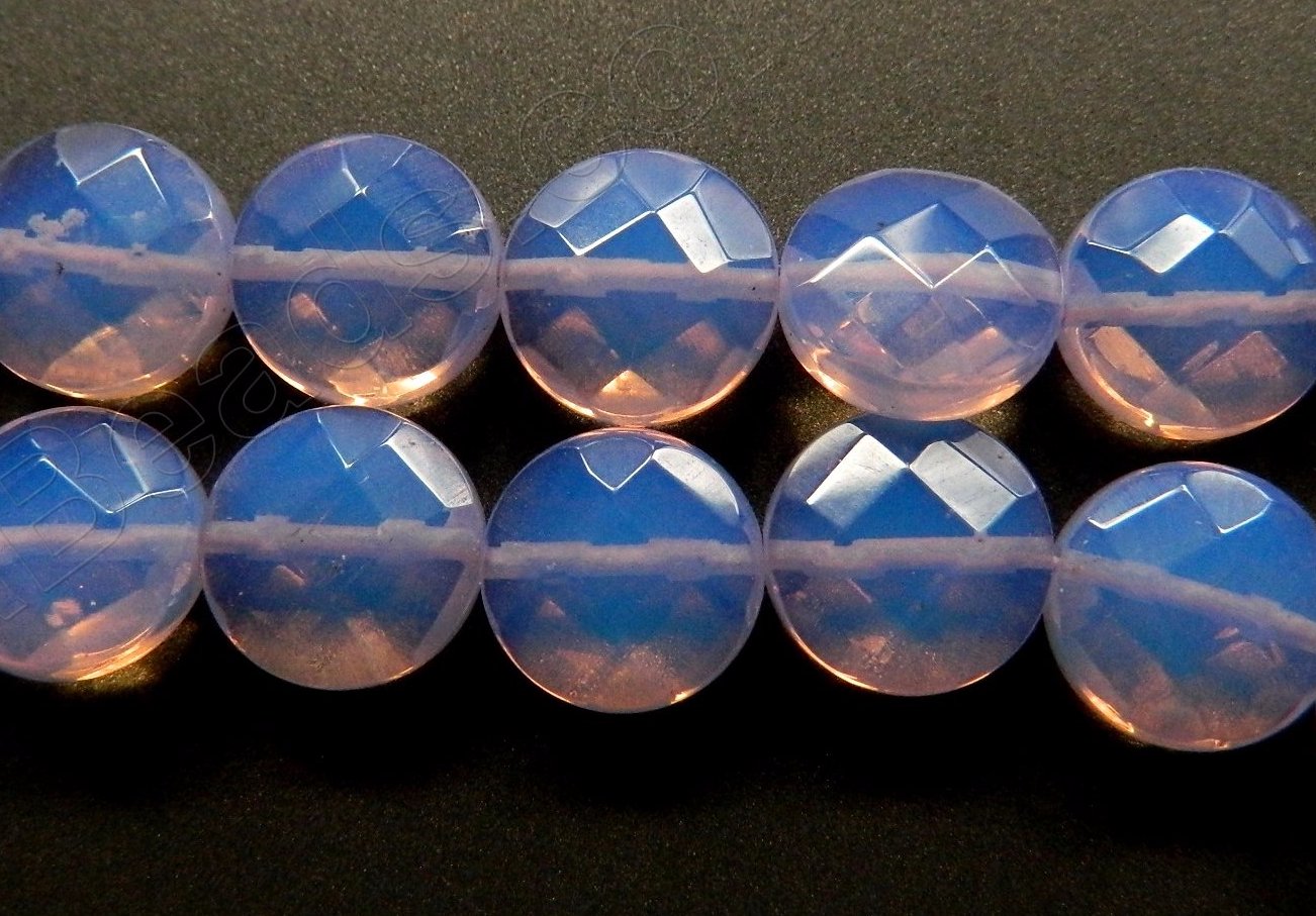 Lavender Opal Quartz  -  Faceted Coins 16"