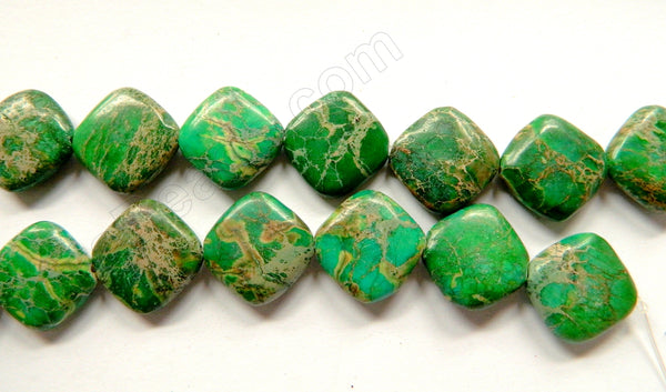 Green Impression Jasper  -  Puff Diamond  16"