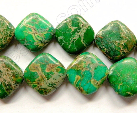 Green Impression Jasper  -  Puff Diamond  16"