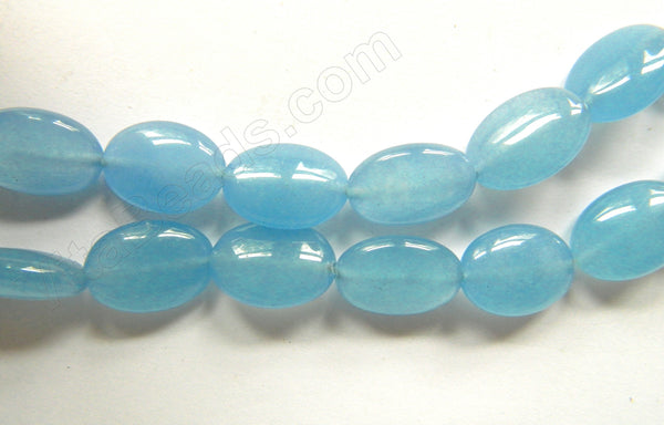 Light Blue Chalcedony Jade  -  Puff Ovals  16"