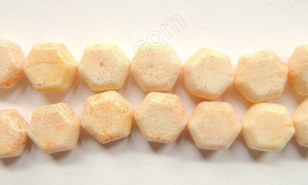 Light Peach Sponge Coral  -  Double Edge Polygon  16"