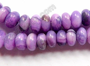 Purple Crazy Lace Agate  -  Smooth Rondels  16"