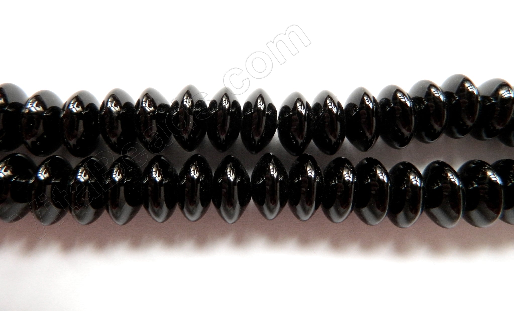 Black Onyx AA  -  Smooth Button, Smooth Rondel  16"