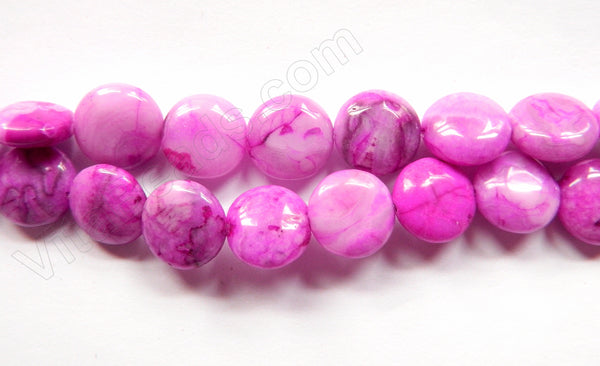 Purple Fuchsia Crazy Lace Agate -  Puff Coins  16"