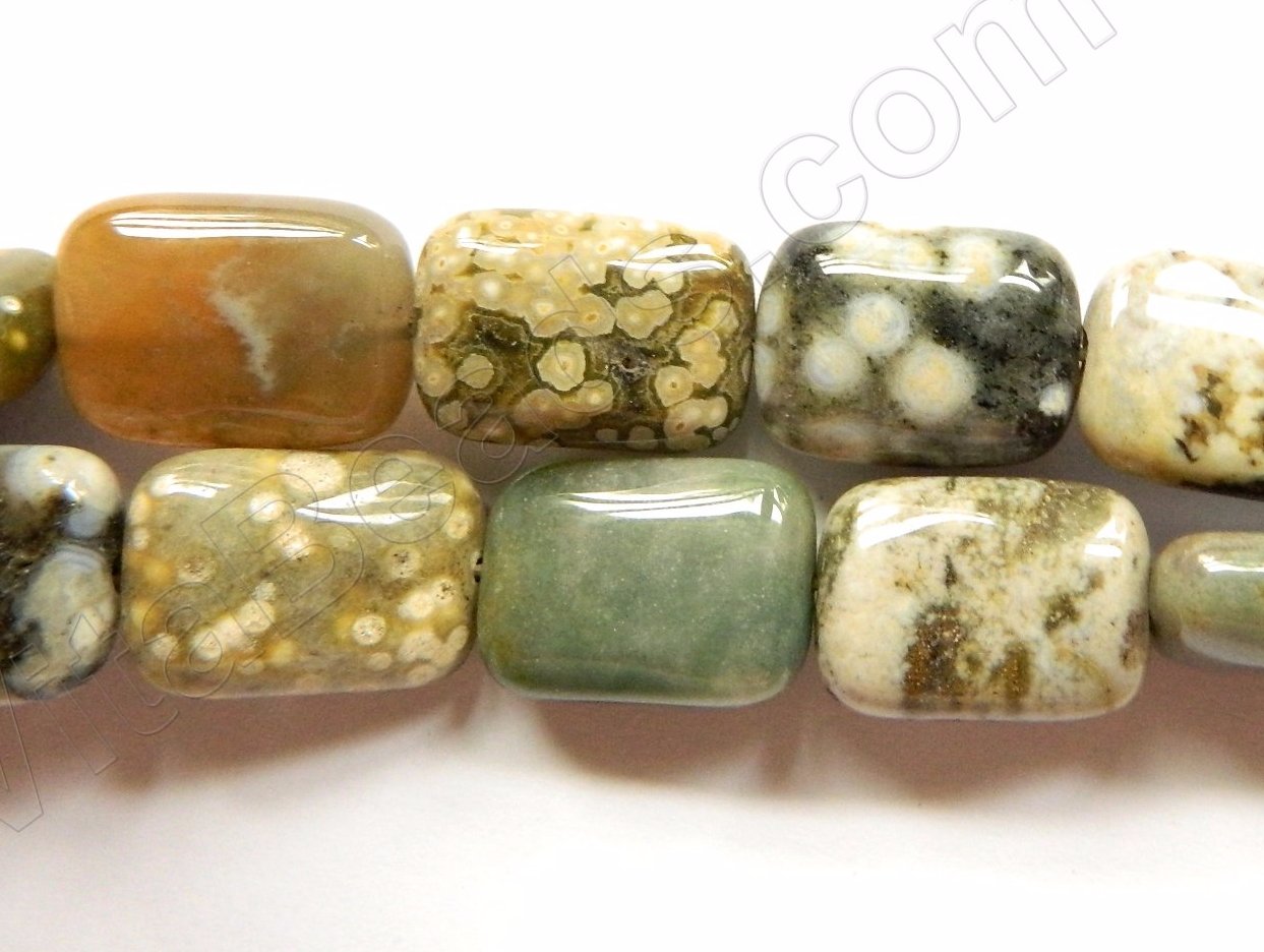 Ocean Jasper  -  Puff Rectangle  16"