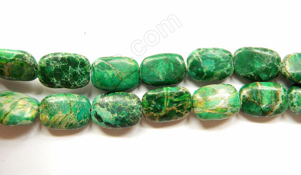 Green Impression Jasper  -  Puff Rectangles  16"