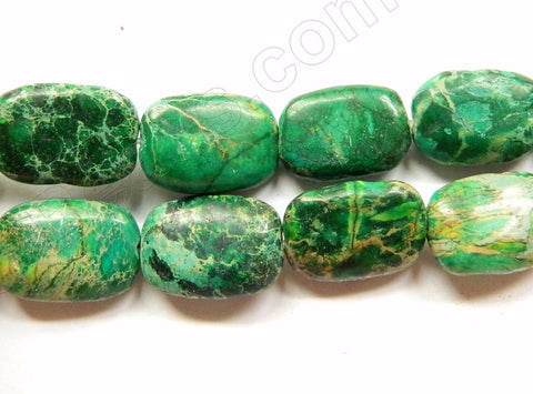 Green Impression Jasper  -  Puff Rectangles  16"