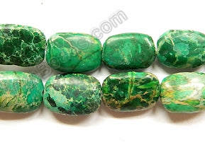 Green Impression Jasper  -  Puff Rectangles  16"