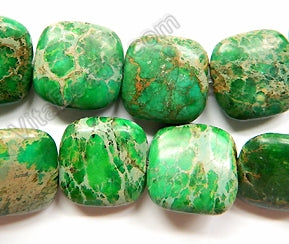 Green Impression Jasper  -  Puff Squares  16"