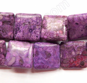 Compress Crack Turquoise Purple -  Puff Squares  16"