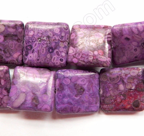 Compress Crack Turquoise Purple -  Puff Squares  16"