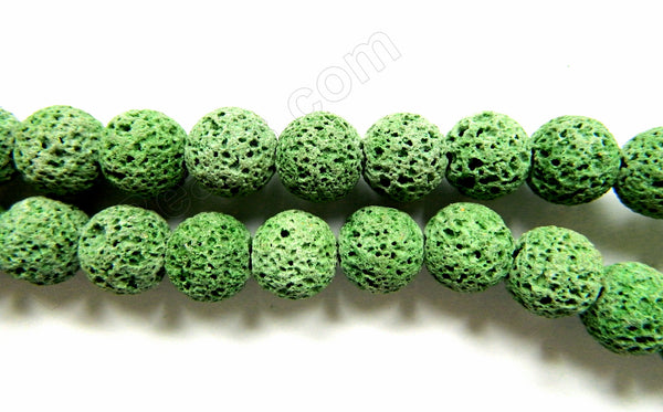 Green Lava Stone Natural No Wax  -  Smooth Round  16"    12 mm