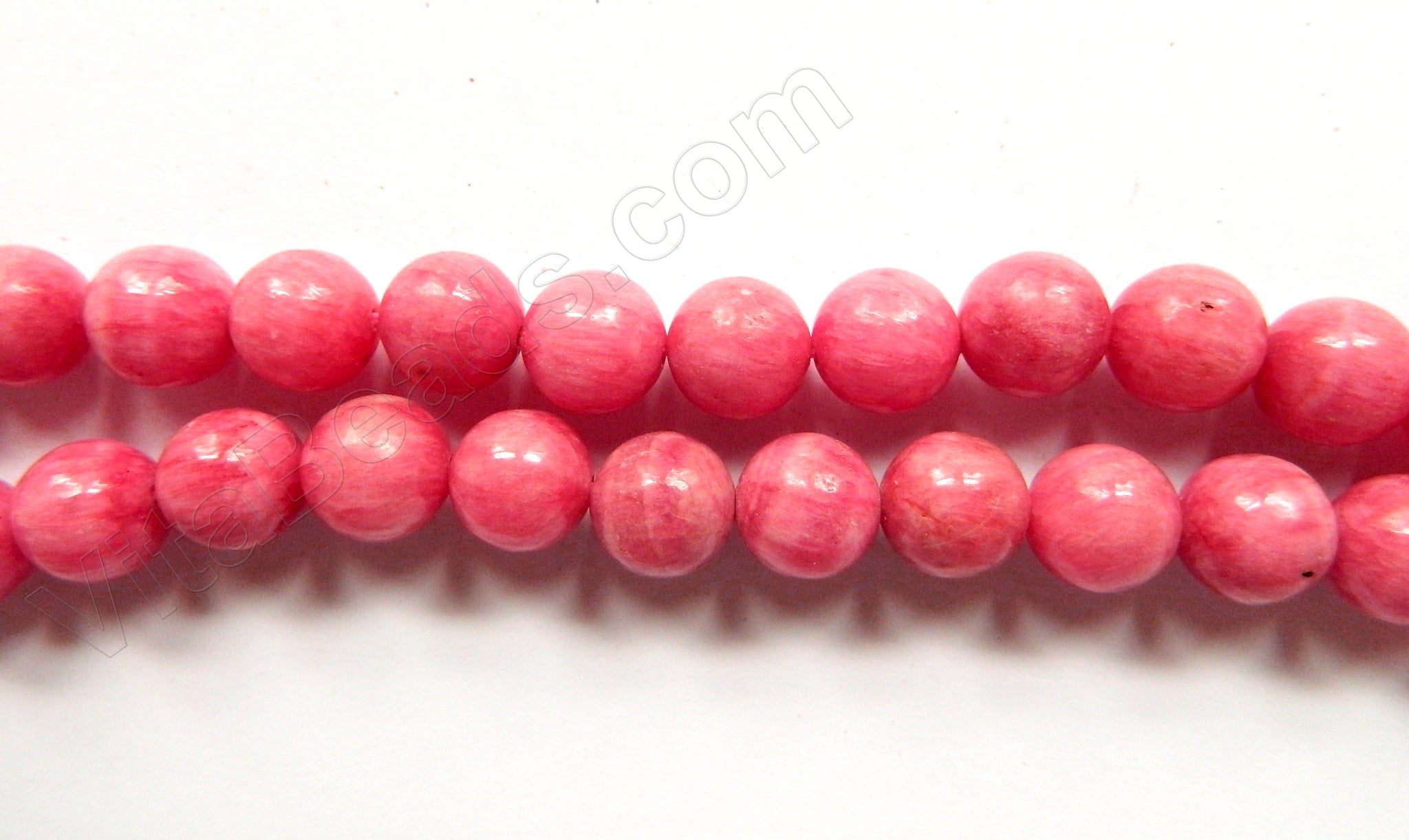 Dyed Peruvian Rhodonite  -  Smooth Round Beads  16"     10 mm