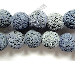 Pale Navy Blue Lava Stone Natural No Wax  -  Big Smooth Round  16"