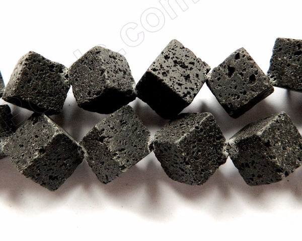 Lava Stone Black  -  Di-drilled Cubes 16"