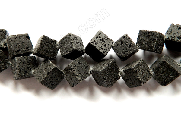 Lava Stone Black  -  Di-drilled Cubes 16"