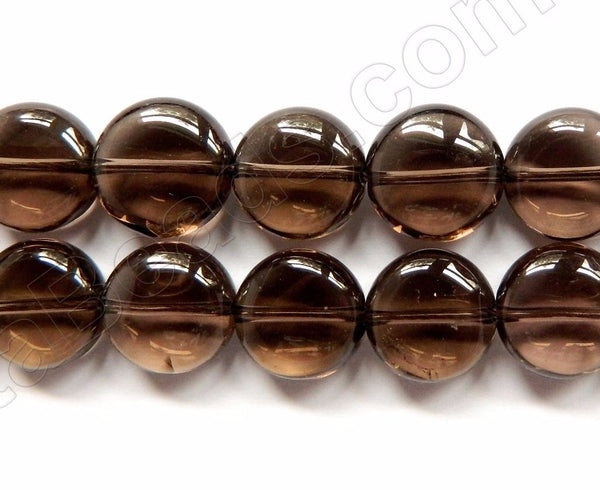 Smoky Topaz Natural  - Smooth Puff Coins 16"