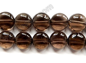 Smoky Topaz Natural  - Smooth Puff Coins 16"